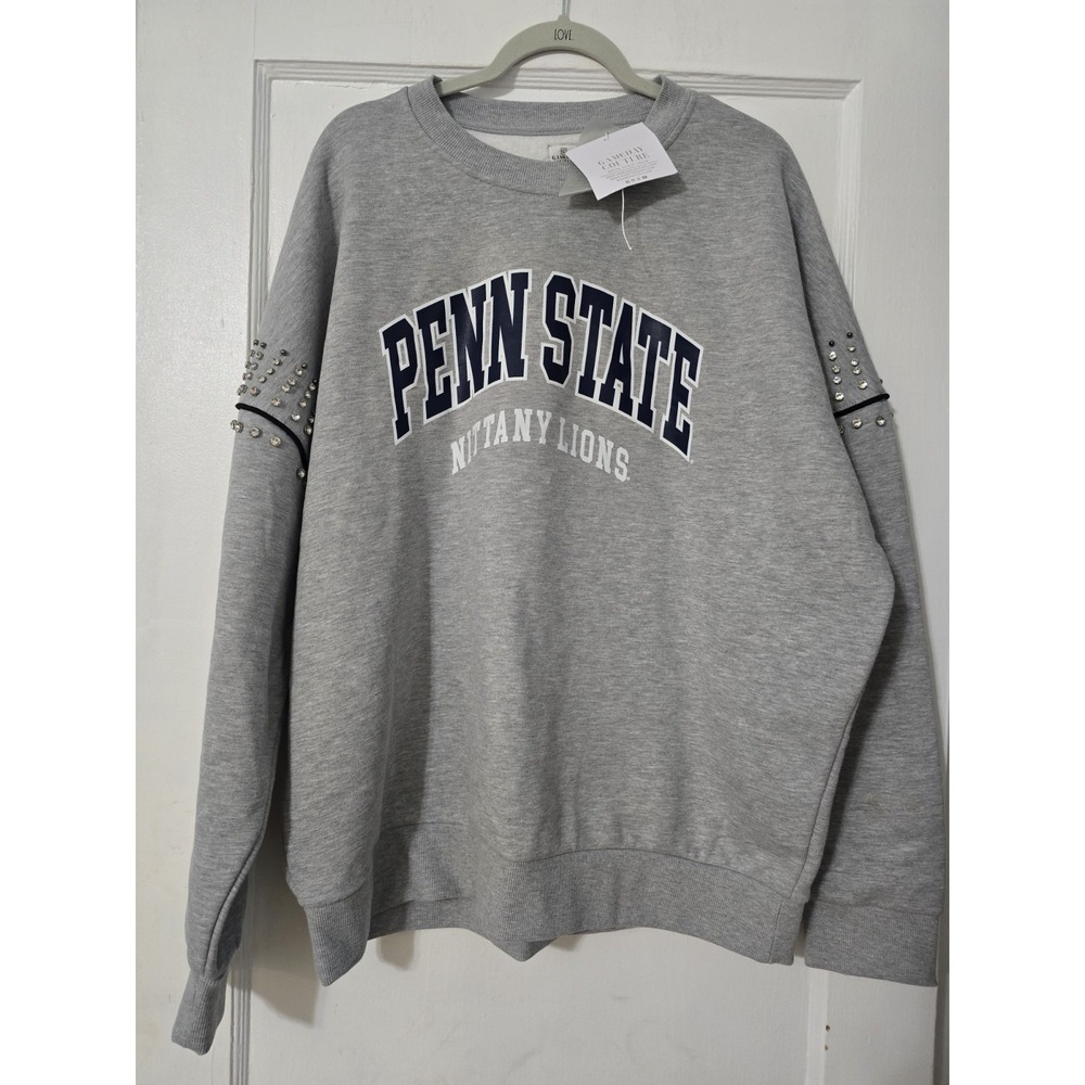 GAMEDAY COUTURE Women's Penn State Nittany Lions Jewel Trim Sweatshirt Sz-L-NWT